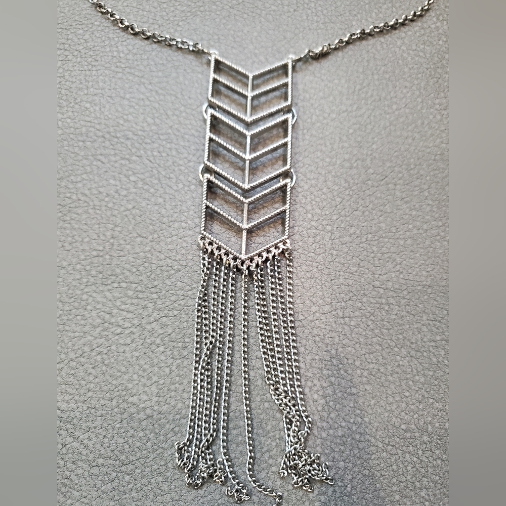 Long Silver necklace 30"